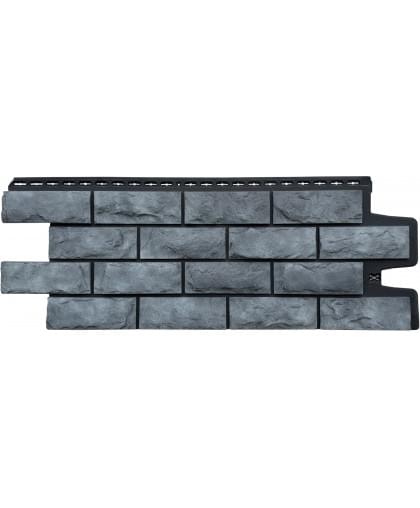 Фасадные панели (Цокольный Сайдинг) Grand Line Колотый Камень DESIGN PLUS Антрацит, ШОВ Чёрный